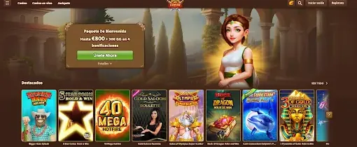 Página principal de MyEmpire Casino en español