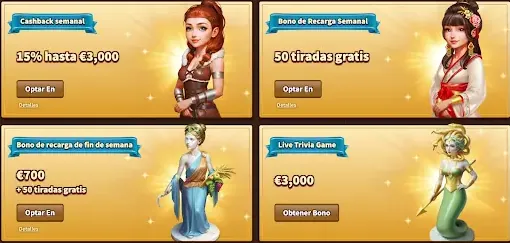 Cashback semanal y bonos de recarga MyEmpire Casino