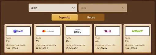 Opciones de pago MyEmpire Casino